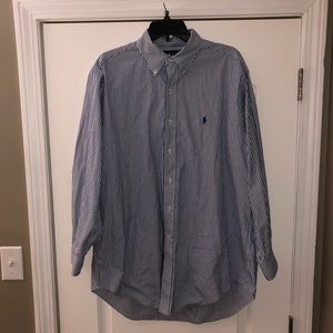 Ralph Lauren Blue and White Stripped Button Down
